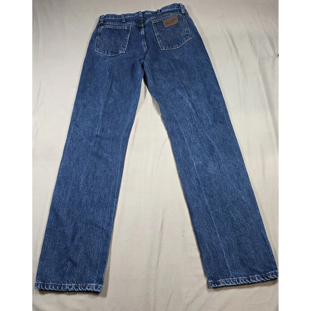 Wrangler 47MWZ Premium‎ Performance Mens 32x34 Regular Fit Cowboy Cut Jeans Blue